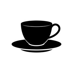 Cup of coffee simple art on transparent background silhouette