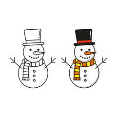 Snowman Christmas Bold Line Flat Icon