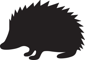 Hedgehog black silhouette vector logo