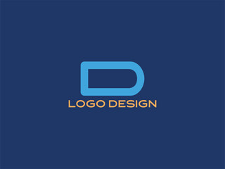 Letter D Blue Modern Logo Design — Simple Alphabet Monogram for Creative and Corporate Branding