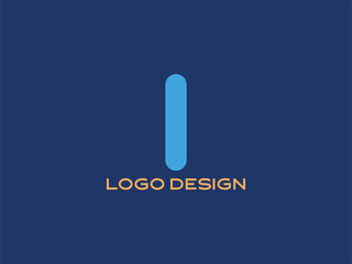 Letter I Blue Minimal Logo Design — Simple Alphabet Branding Symbol for Creative and Corporate Identity