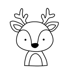 vector illustration of a cartoon deer