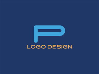Letter P Blue Modern Logo Design — Minimal Alphabet Branding Icon for Creative and Corporate Identity