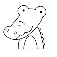 vector illustration of a cartoon crocodile 