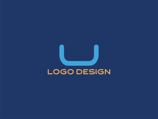 Modern Letter U Blue Logo Design — Minimal Alphabet Symbol for Branding, Business, and Corporate Identity