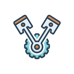 Color illustration icon for mechanical item