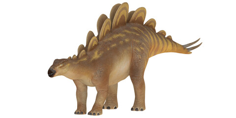 Realistic dinosaur model on white background