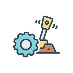 Color illustration icon for automotive gear