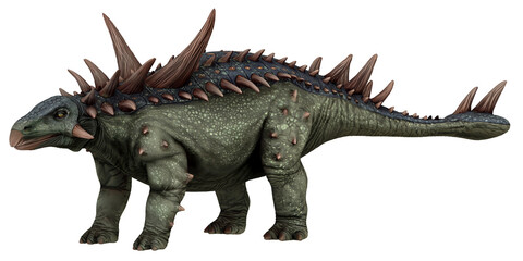 Fototapeta premium Illustration of a green spiked dinosaur