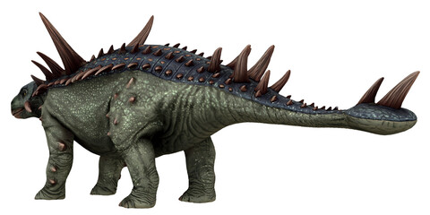 Fototapeta premium Detailed CGI of a spiky prehistoric dinosaur.
