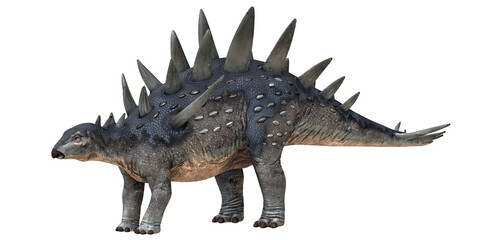 Fototapeta premium Lifelike Stegosaurus dinosaur rendering in detailed form.