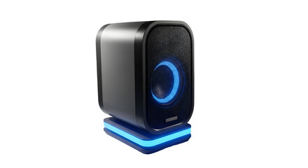 Speaker Futuristik Dengan Pencahayaan Biru