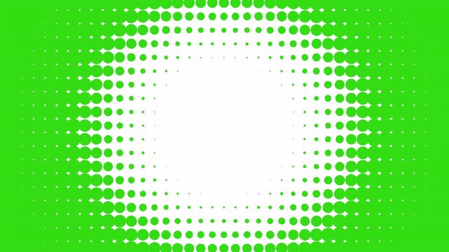 chroma key halftone transition green screen, abstract background halftone dots animated texture animation, fit for transitions and layer overlay