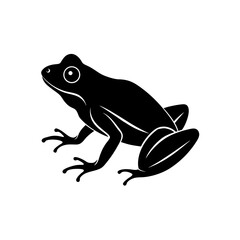 Silhouette of a frog art on transparent background