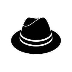 Silhouette of a fedora hat on transparent background