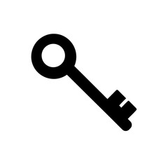 Simple black key graphic on transparent background silhouette