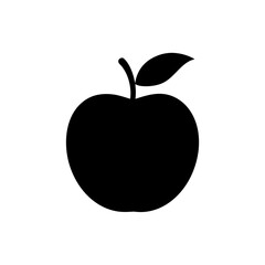 Silhouette of a fresh apple on transparent background