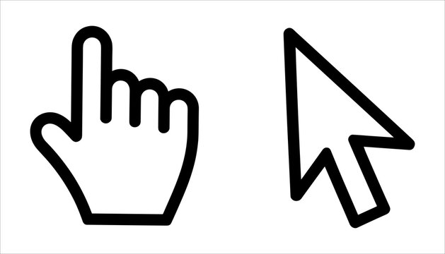 Cursor Icon Vector, Pointer Click Illustration, Hand Mouse Symbol.