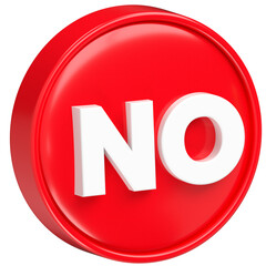 3D red round button text no symbol illustration