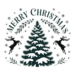 Flat christmas season elements silhouette