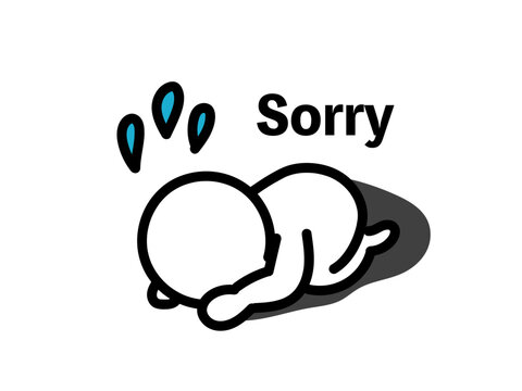 土下座して謝る人　sorry