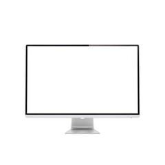 Fototapeta premium Modern sleek computer monitor display screen with minimalist stand isolated on transparent background for digital design projects