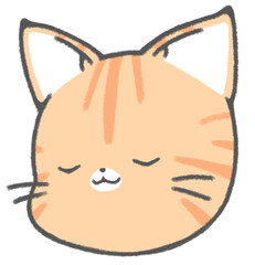 Cute sleeping brown tabby cat character icon