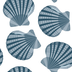 Vector seamless pattern with seashells. Suitable for fabric, phone cases and stationery.