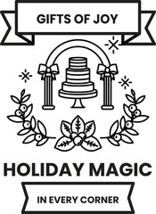 A black and white poster for a holiday magic event