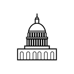 Obraz premium Simple outline of capitol building on transparent background