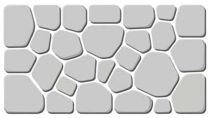 Seamless gray stone pavement texture with irregular rounded rocks for garden path or wall background vector illustration