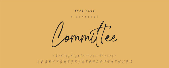 Handwritten Font Calligraphy Logotype Script Font Type Font lettering handwritten, Illustration vector, for design