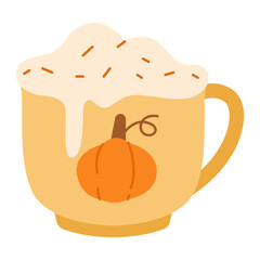 Spice Latte Drink with Milk for Fall Season