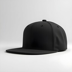 Fototapeta premium Black baseball cap illustration, isolated white headwear vector icon for sport and fashion clothing object