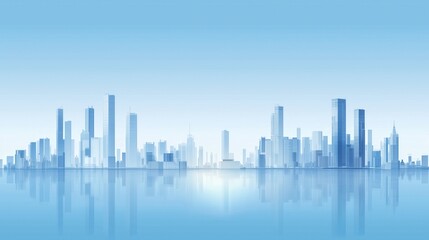 Fototapeta premium Blue Cityscape Reflection