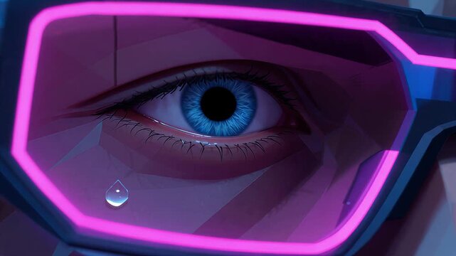 A character profile picture, still sporting bright neon glasses. Metaverse avatar.