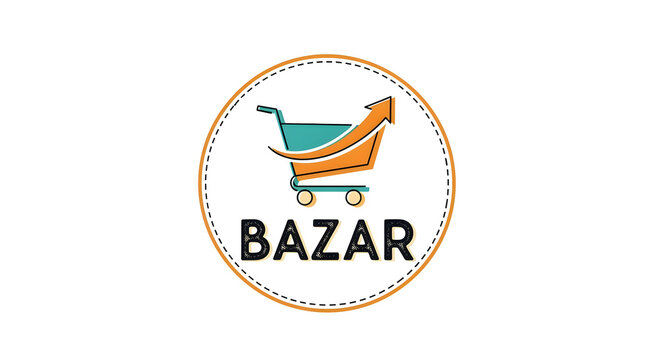 Shopping cart with upward arrow symbolizing business growth and successful sales at the bazaar