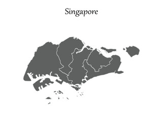 Singapore map vector isolated on white background