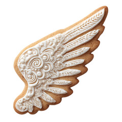 Decorated Wing Cookie isolated on transparent background