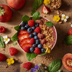 healthy breakfast with berries