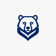 The flat design concept for the Bear Wild King logo focuses on simplicity, elegance, and ease of recognition. vector Sign for, Logos, mascot, Labels, and Icons.