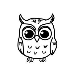 	•	Minimalist Owl Doodle Design
