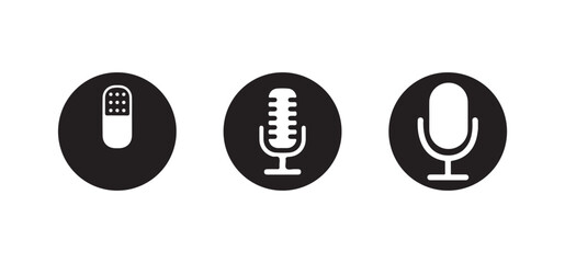 Microphone icon set, Vocal signs, voice icon symbol, microphone mic icon, Different microphone collection, Vector illustration EPS 10.
