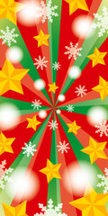 クリスマス背景と星と雪のイラスト_縦型