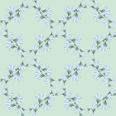 Fototapeta premium Watercolor seamless pattern. Moon, flowers, leaves, magic. White background. Hand drawn