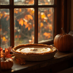 autumn still life with pumpkin