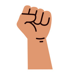Fist Hand in Flat Illustration for Power and Unity