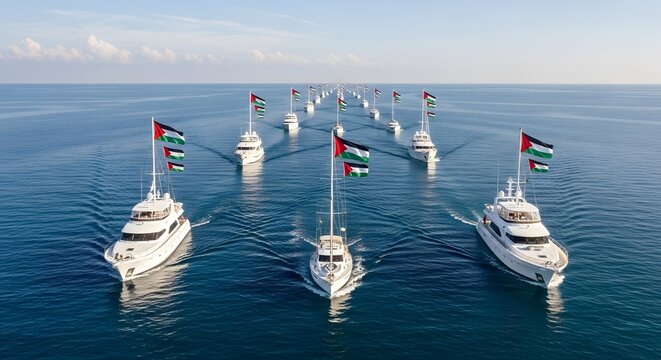 Global Sumud Flotilla Fleet Sailing Together for Peace