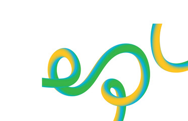 Abstract 3D Swirling Tube with Gradient Colors on White Background blue bright