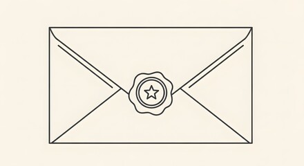 Hand drawn envelope with wax seal and star detail
